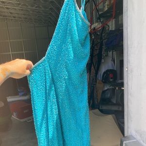 Gorgeous Detailed Teal Long Gown